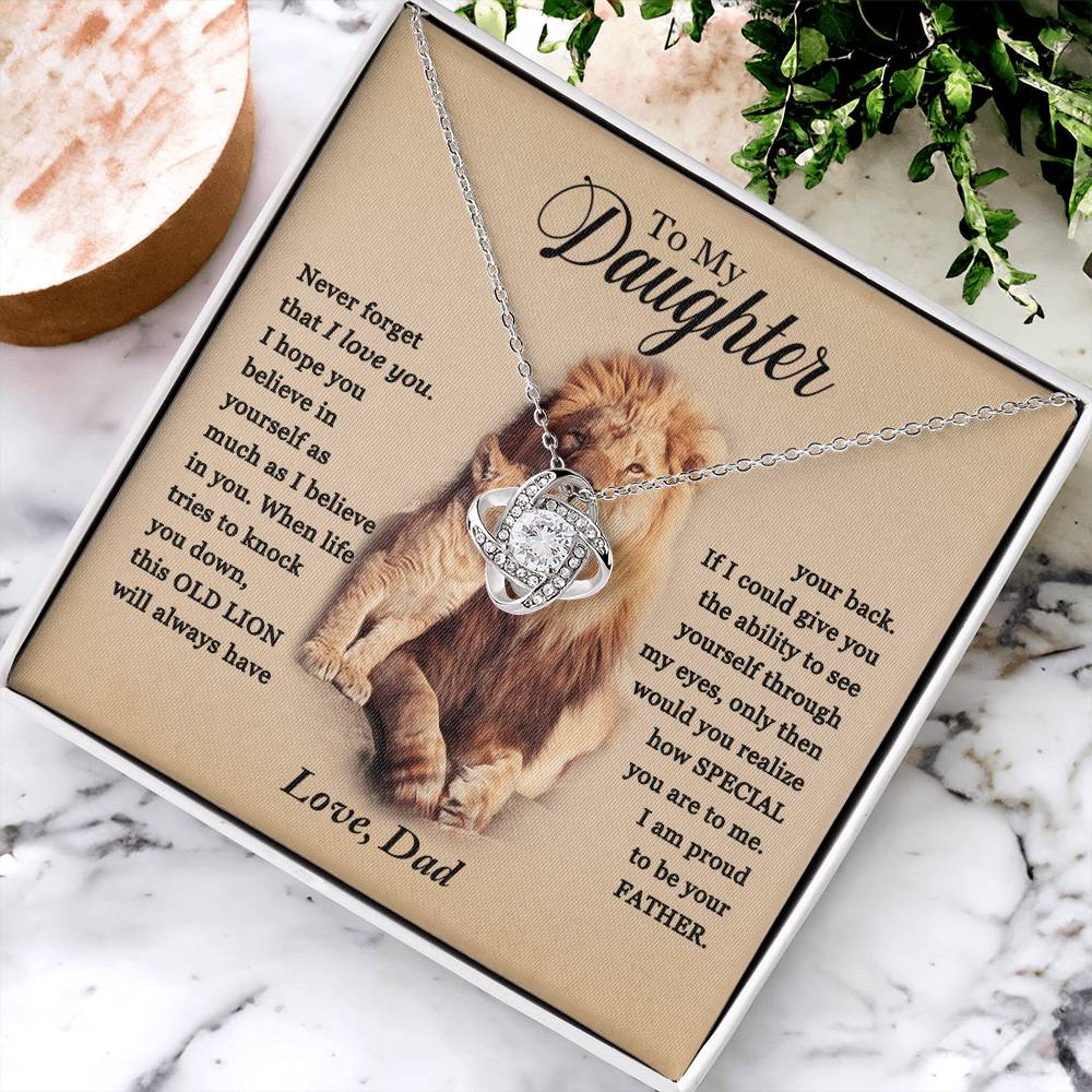 To My Daughter - Proud Of You - Necklace 1 Love Knot Necklace