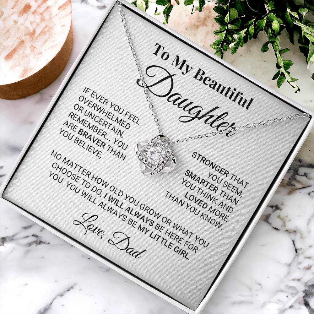 My Little Girl Daughter Love Knot Necklace