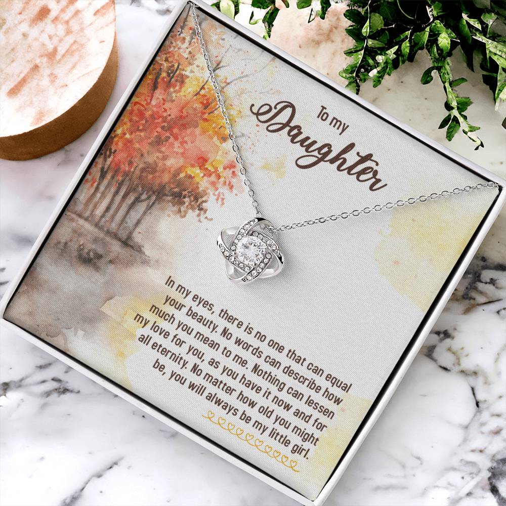 Love You Daughter Love Knot Necklace