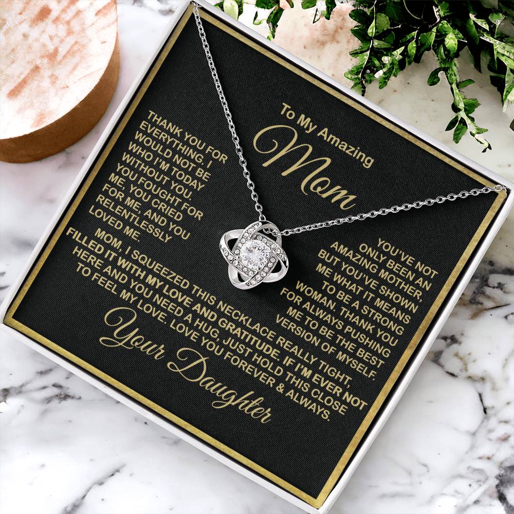 Gift For Amazing Mom Gift For Mom From Daughter 1 Love Knot Necklace