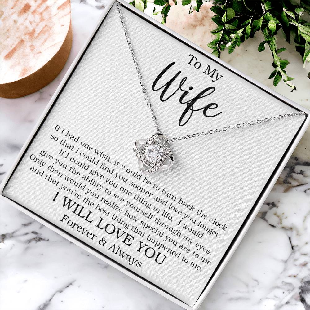 To My Wife  Gift For Wife From Husband Anniversary Gift Wife Birthda Love Knot Necklace