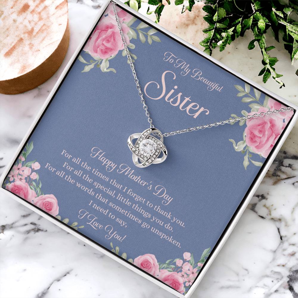 Mothers Day Gift For Sister Sister Mothers Day Gift Sister Necklace Gift On Mothers Day Sentimental Mothers Day Gift For Sister Jewelry 2 Love Knot Necklace