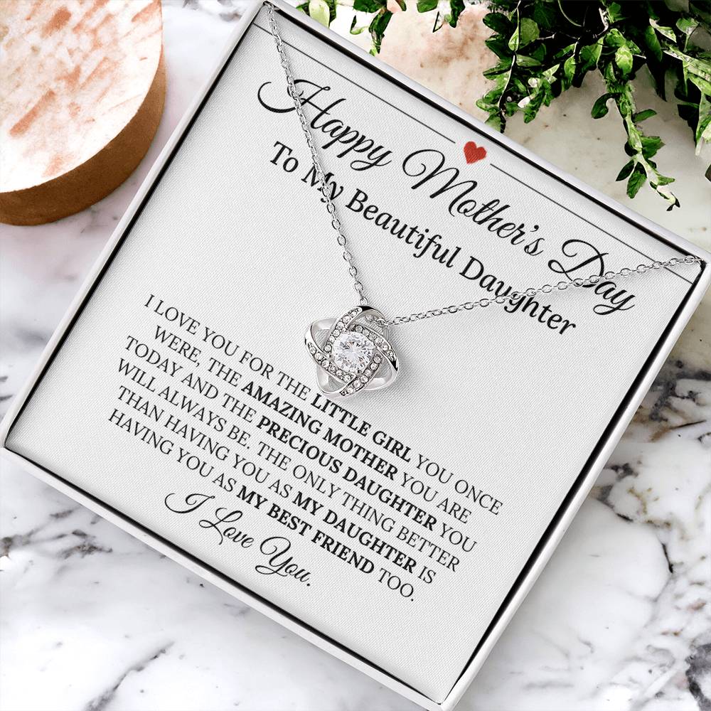 Precious Daughter Mother's Day Necklace Love Knot Necklace