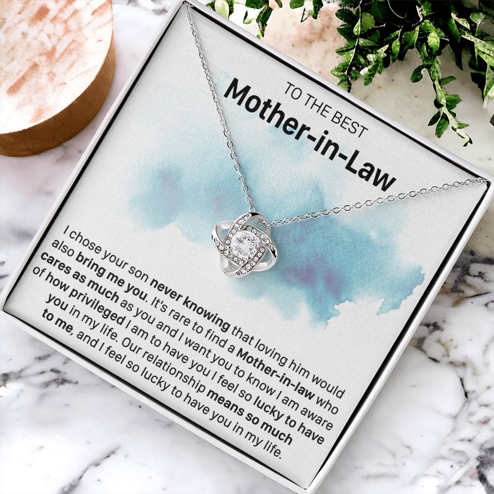 Gift For Mother-In-Law Never Knowing Rare To Find Love Knot Necklace Love Knot Necklace