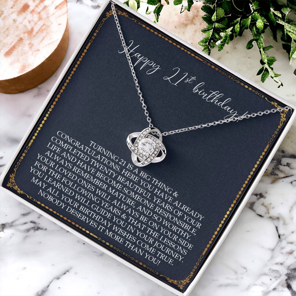 21St Birthday Gift For Her Birthday Gift Jewelry Gift For Her 21St Birthday Gift For Daughter For Friend Love Knot Necklace