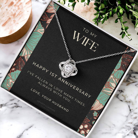 1 Year Anniversary Gift For Wife  1 Year Anniversary Gifts  1 Year Wedding Anniversary Gift Ideas  1St Wedding Anniversary Gift F(10) Love Knot Necklace