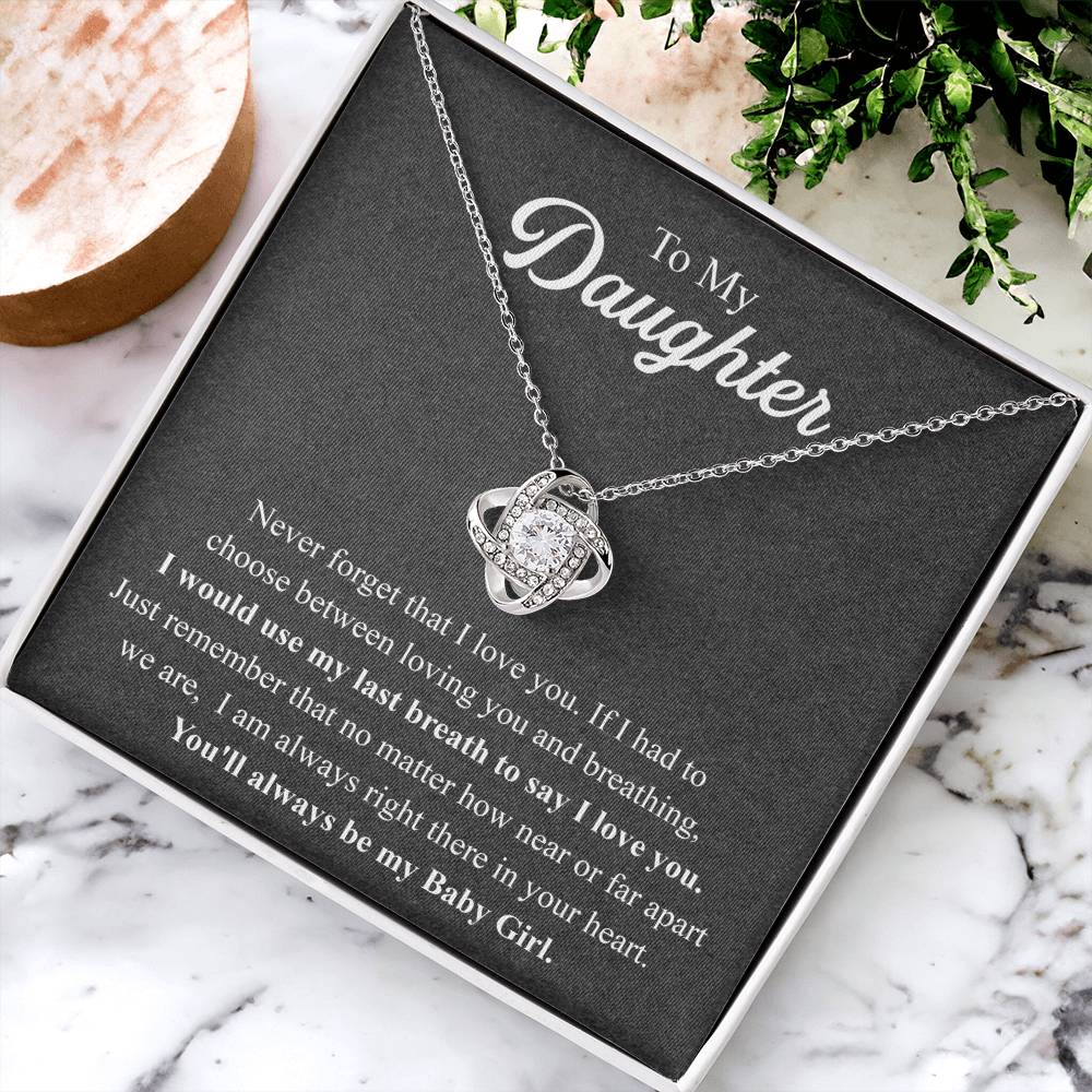 To My Daughter Necklace Gift From Mom Mothers Day Gift For Daughter From Mother Sentimental Jewelry Gifts For Daughter From Mom 1 Love Knot Necklace