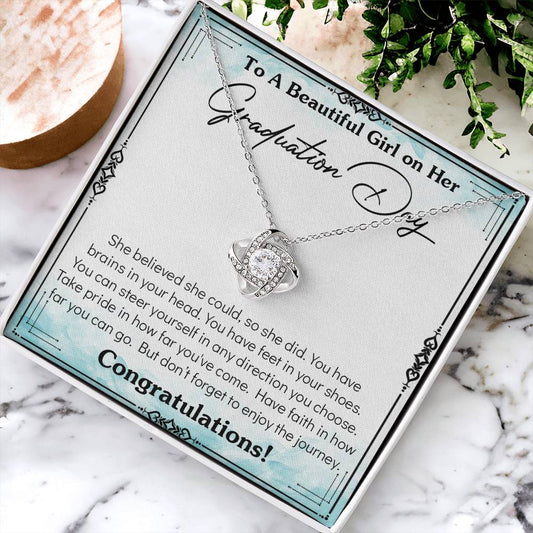 Graduation Gift Necklace Graduation Gift For Her College Graduation Gift For Her High School Senior Graduation Class O Love Knot Necklace