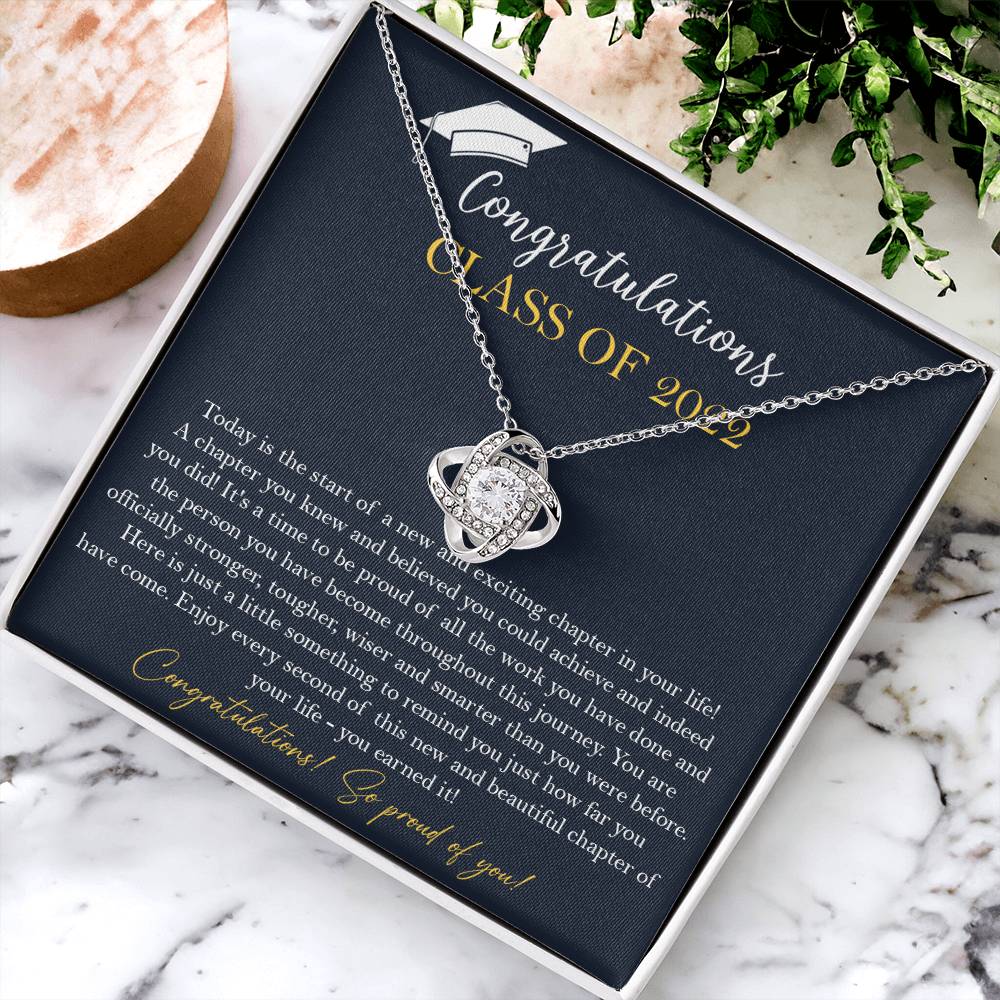 Class Of 2022 Graduation Gift Necklace Graduation Gift F Love Knot Necklace