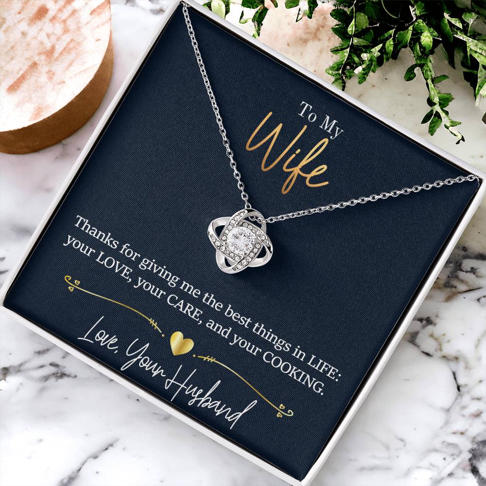 Wife - Thanks For Giving Me Love Knot Necklace