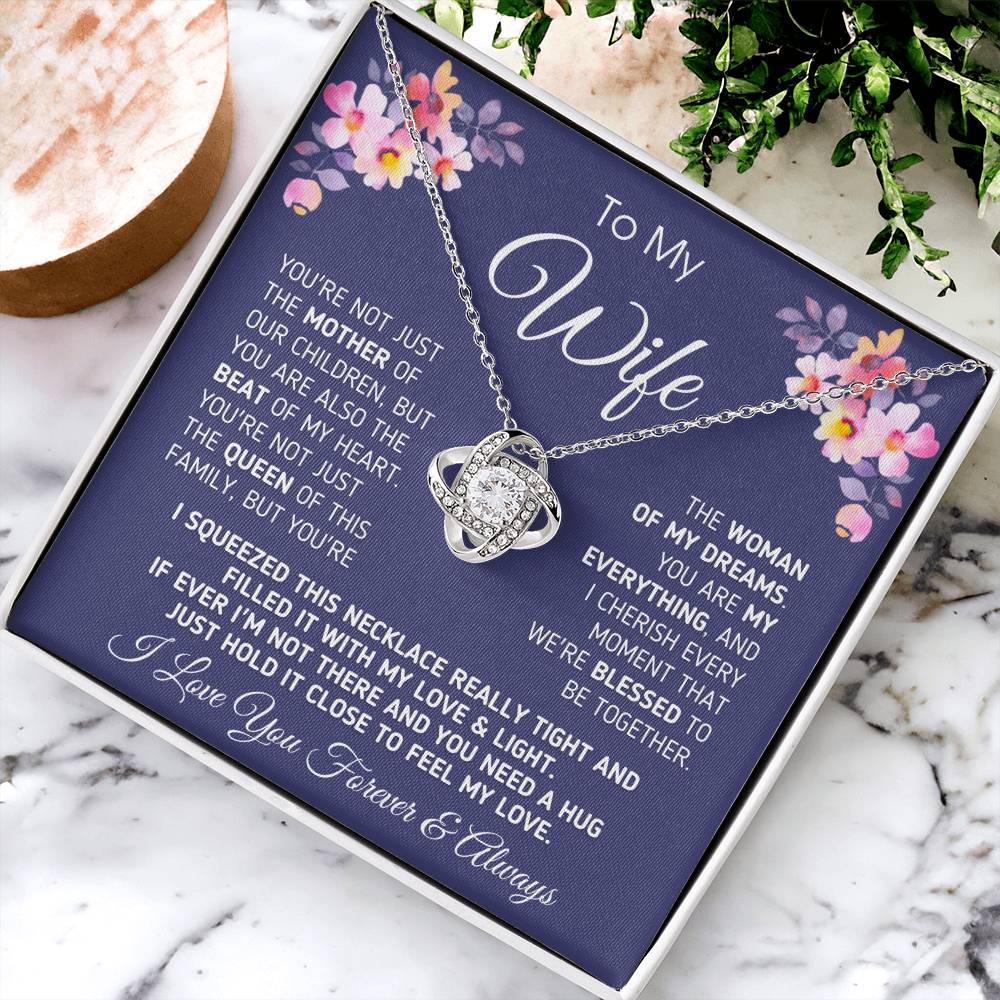 To My Wife Necklace Sentimental Gift For Wife From Husband Wife Birthday Anniversary Gift Love Knot Necklace