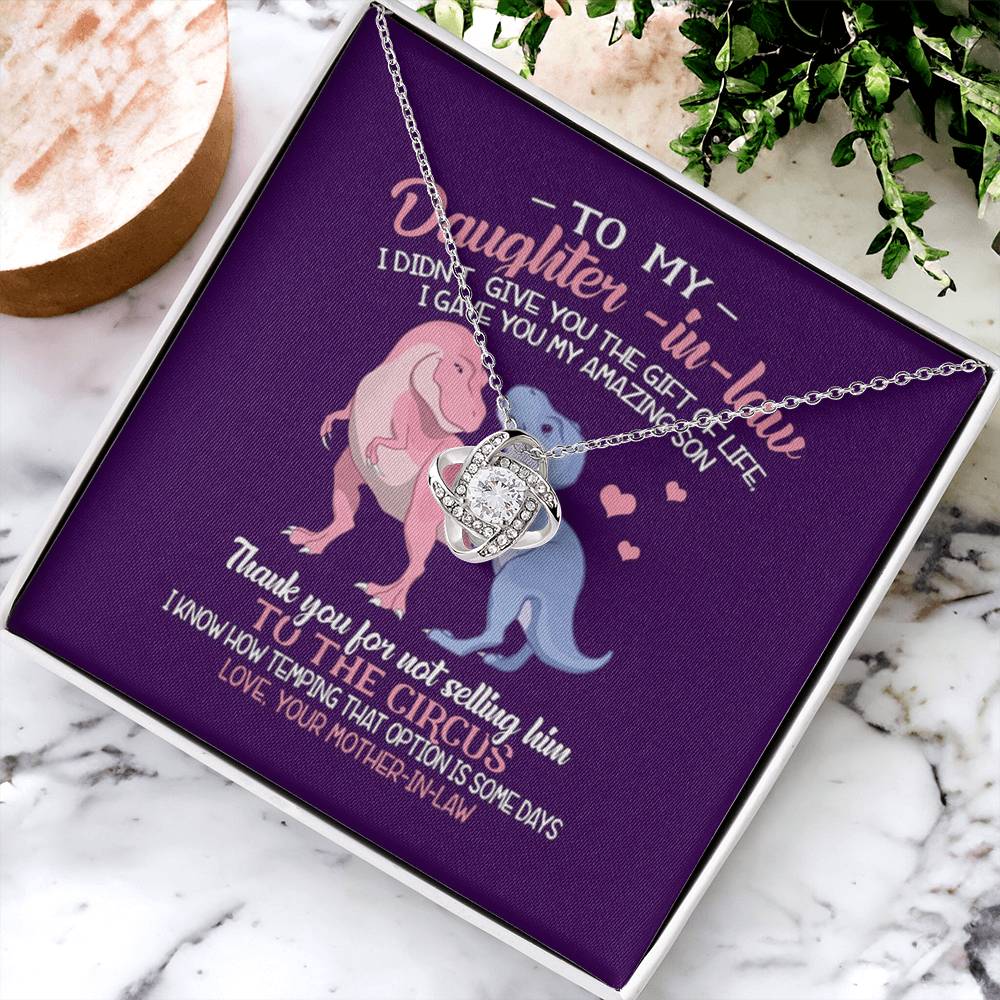 To My Daughter-In-Law Gift For Daughter-In-Law Daughter-In-Law Necklace Love Knot Necklace