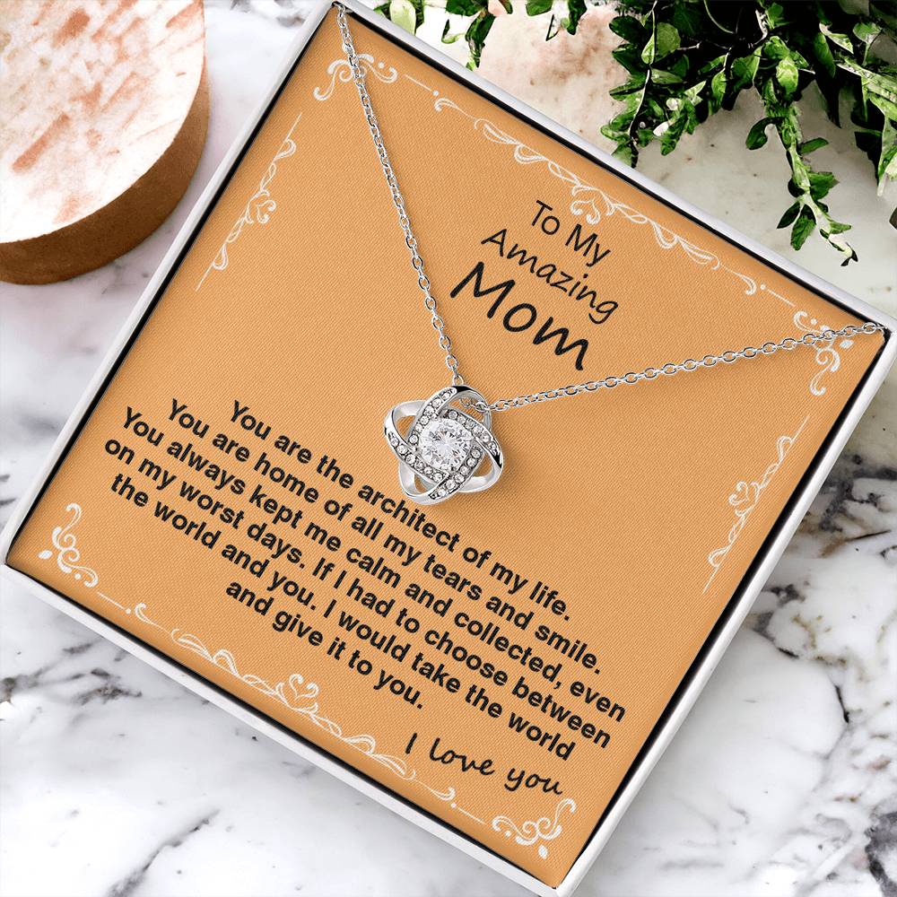 Love Knot Necklace With Architect Of My Life Message Card Love Knot Necklace