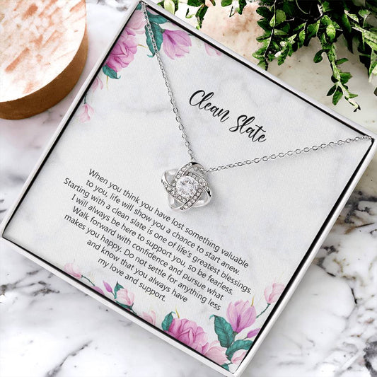 Starting Over Gift Breakup Necklace Divorcee Gift Idea New Beginnings Gift Cheer Up Gift Bad Breakup Gift Newly Single Gift  Love Knot Necklace