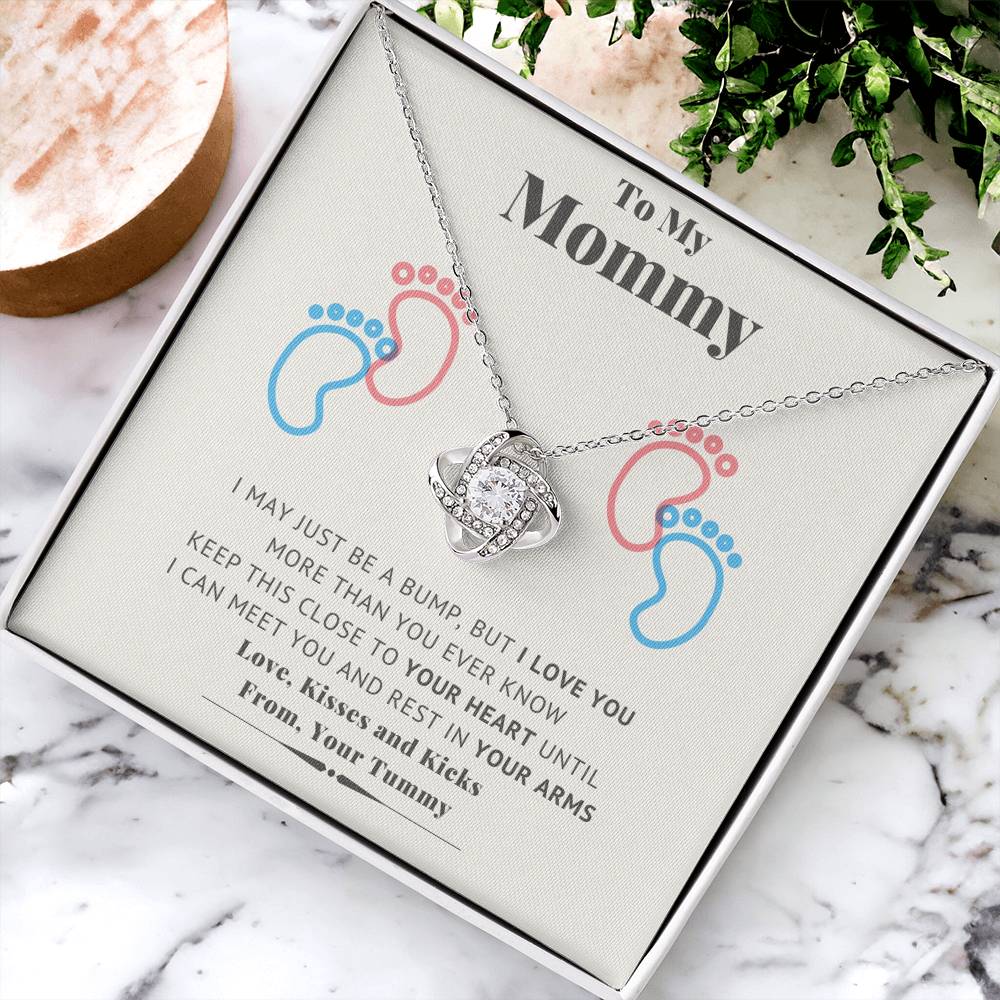 New Mommy Necklace New Mom Mother's Day Gift First Time Mom Gift New Mom Gift Jewelry Gift For New Mom Necklace New Mommy Baby Shower Gift Pregnanc Love Knot Necklace