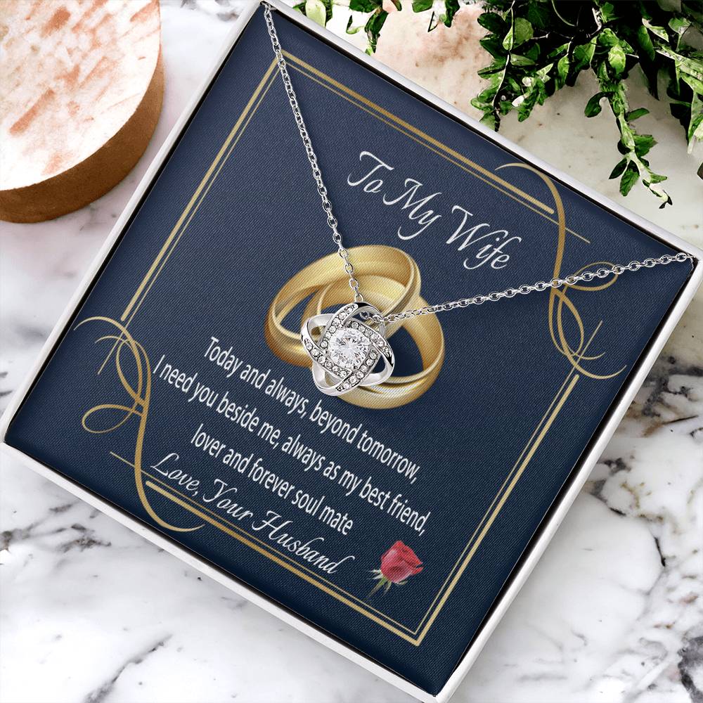 To My Wife Gift Necklace Message Card Necklace For Wife Gift Necklace To Wife From Husband Wife Anniversary Gift Wife Birthday Gift Ne Love Knot Necklace