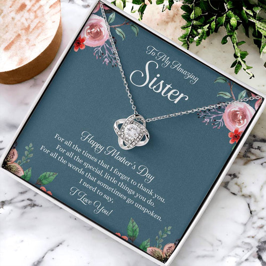 Mothers Day Gift For Sister Sister Mothers Day Gift Sister Necklace Gift On Mothers Day Sentimental Mothers Day Gift For Sister Jewelry 1 Love Knot Necklace