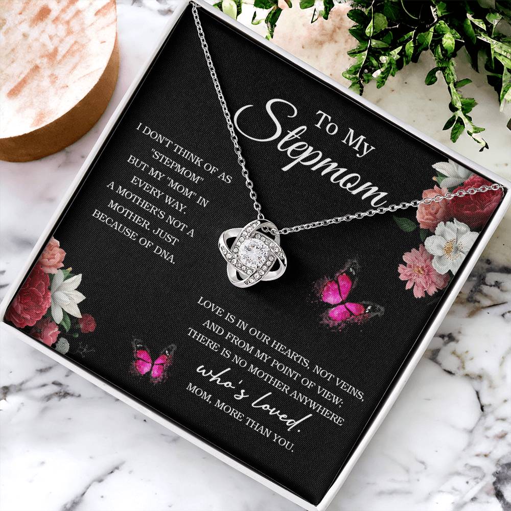 To My Stepmom Necklace Thank You Mom Jewelry Gift Mother's Day Gift Love Knot Necklace