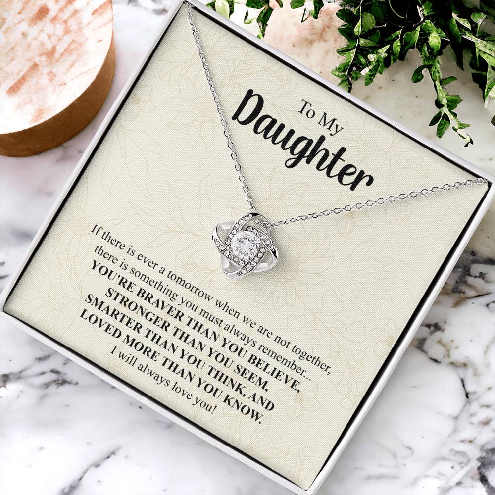 To My Daughter Necklace Gift From Mom Mothers Day Gift For Daughter From Mother Sentimental Jewelry Gifts For Daughter From Mom 4 Love Knot Necklace