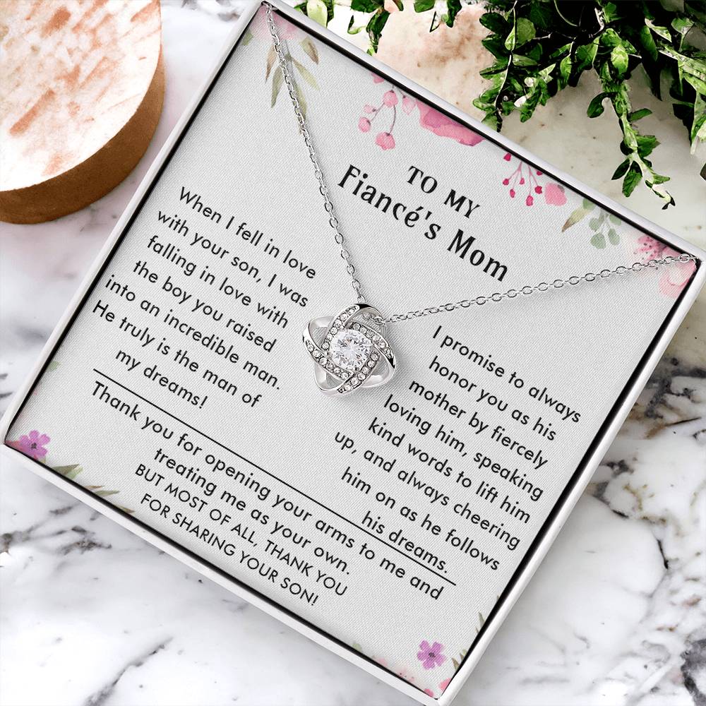 To My Fiancé's Mom - Luxury Gift For Mother's Day Love Knot Necklace