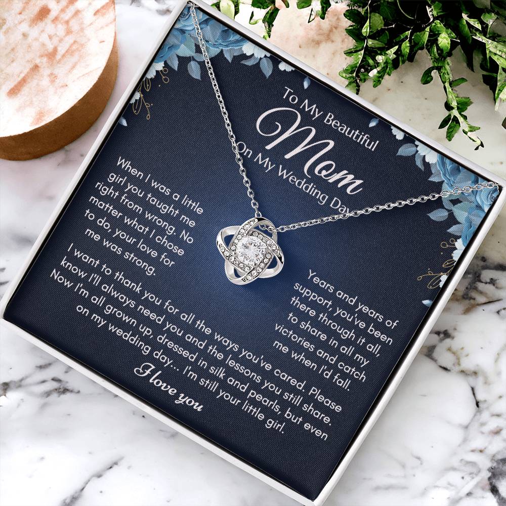 To My Mom On My Wedding Day Ne Love Knot Necklace