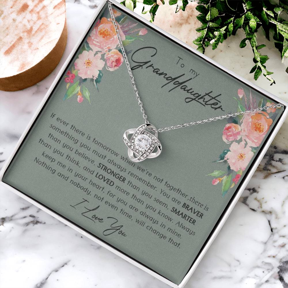 Granddaughter Gift From Grandparents Granddaughter Necklace From Grandma Love Knot Necklace