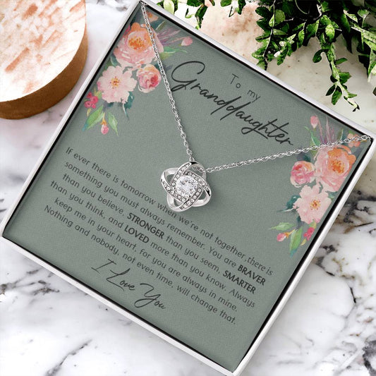 Granddaughter Gift From Grandparents Granddaughter Necklace From Grandma Love Knot Necklace