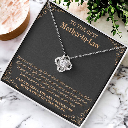 Gift For Mother-In-Law More Joy 1 Love Knot Love Knot Necklace