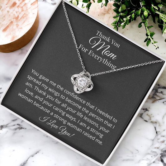Thank You Mom For Everything Love Knot Necklace