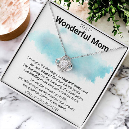 Gift For Mom - The Greatest M Love Knot Necklace