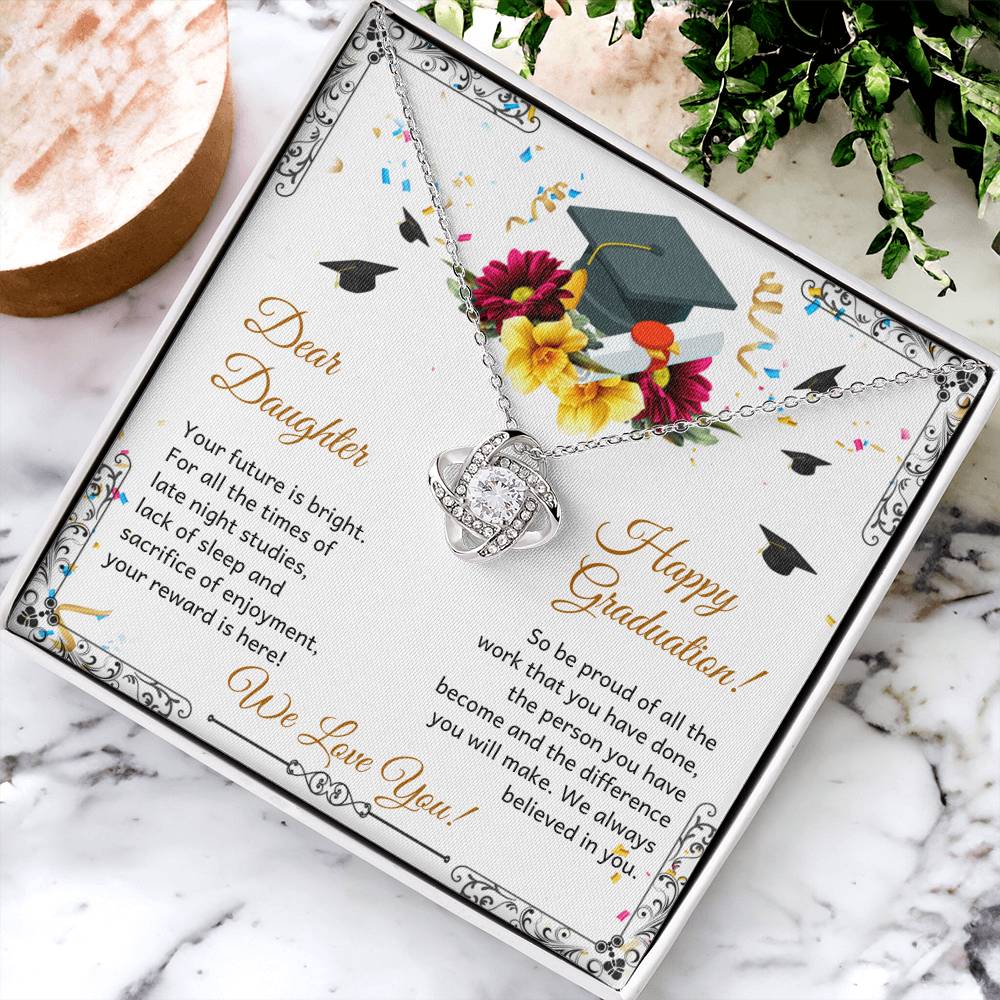 Dear Daughter - Happy Grad Love Knot Necklace