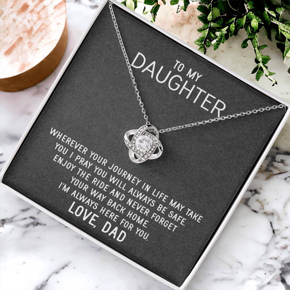 To My Daughter Necklace Gift From Dad Mothers Day Gift For Daughter From Father Sentimental Jewelry Gifts For Dad To Da Love Knot Necklace
