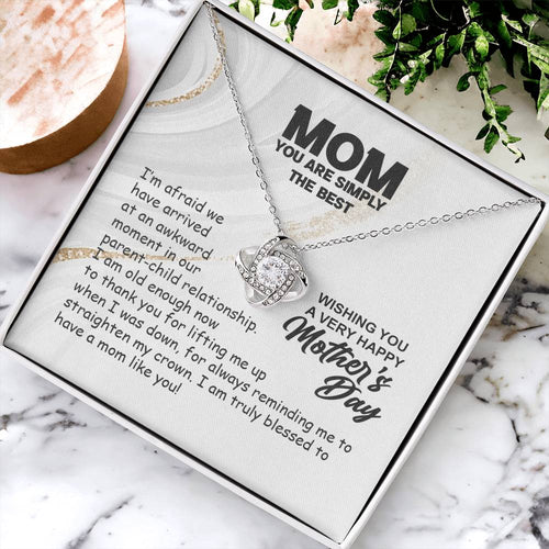 Simply The Best Mom-Love Knot Necklace Love Knot Necklace