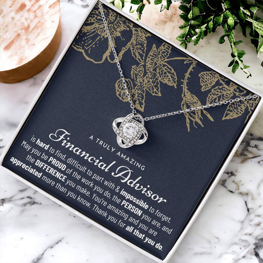 Financial Advisor Gift For Financial Advisor Gift Financial Advisor Appreciation Gift Love Knot Necklace