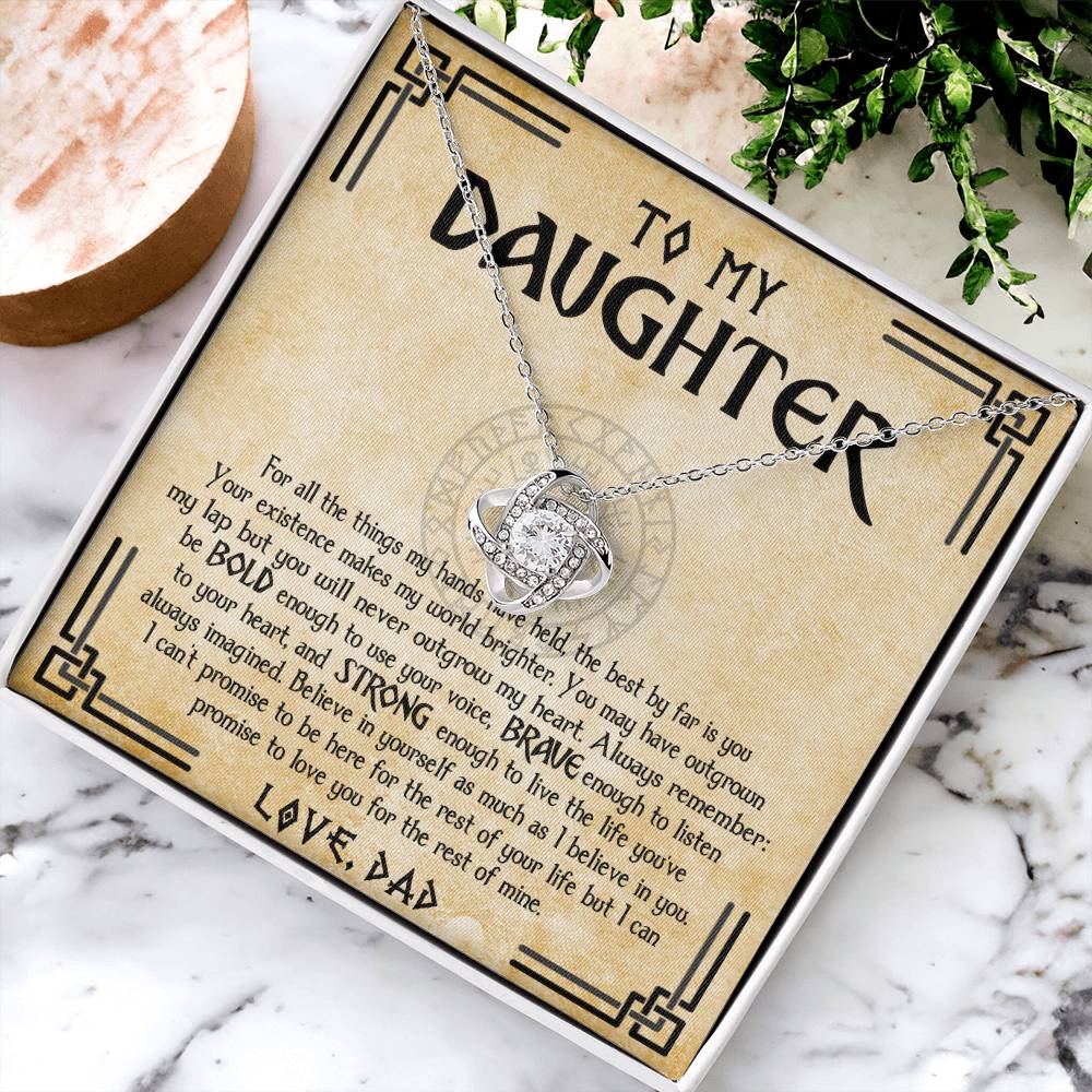 To My Daughter Necklace Viking Jewelry Gift For Daughter From Dad Viking Daughter Gift Daughter Birthday Graduation Gift Love Knot Necklace
