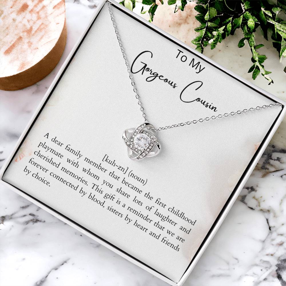 Cousin Gift Idea. Gift For My Cousin. For My Best Cousin. Jewelry For C Love Knot Necklace