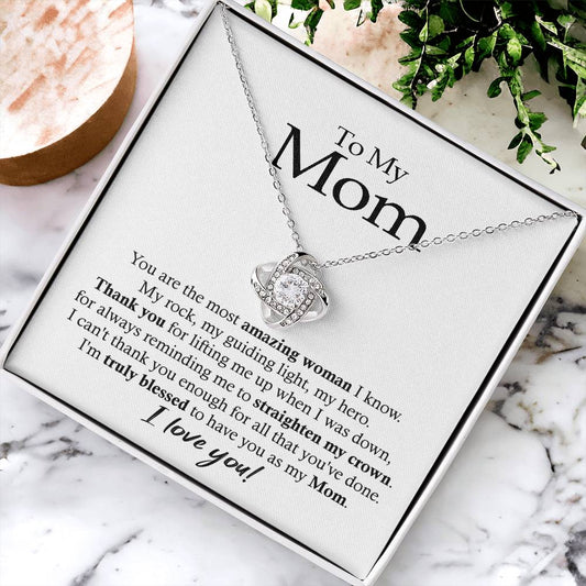 To My Mom Mom Jewelry Gift From Daughter Son Mom Birthday Mother's Day Gift Love Knot Necklace