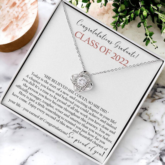Class Of 2022 Graduation Gift Necklace Graduation Gift For Her Love Knot Necklace