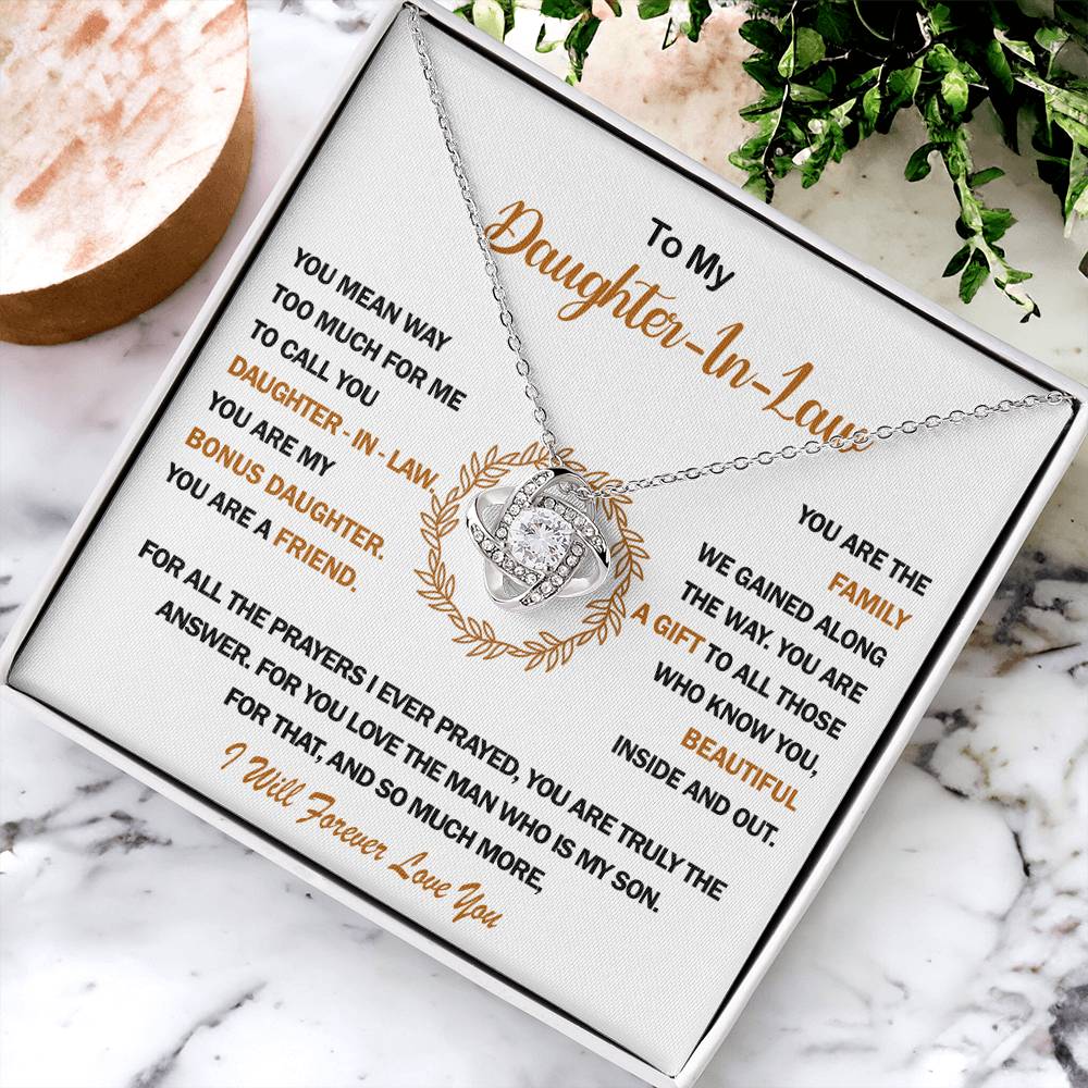 To My Daughter-In-Law Love Knot Necklace?? Love Knot Necklace