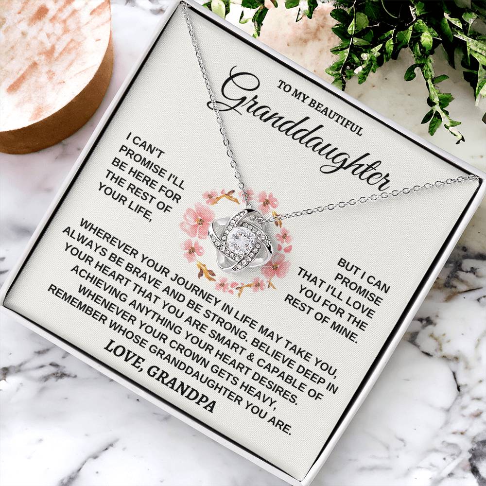 To My Beautiful Granddaughter Necklace Gift For Granddaughter From Grandpa Granddaughter Birthday Graduation Jewelry Gift Love Knot Necklace
