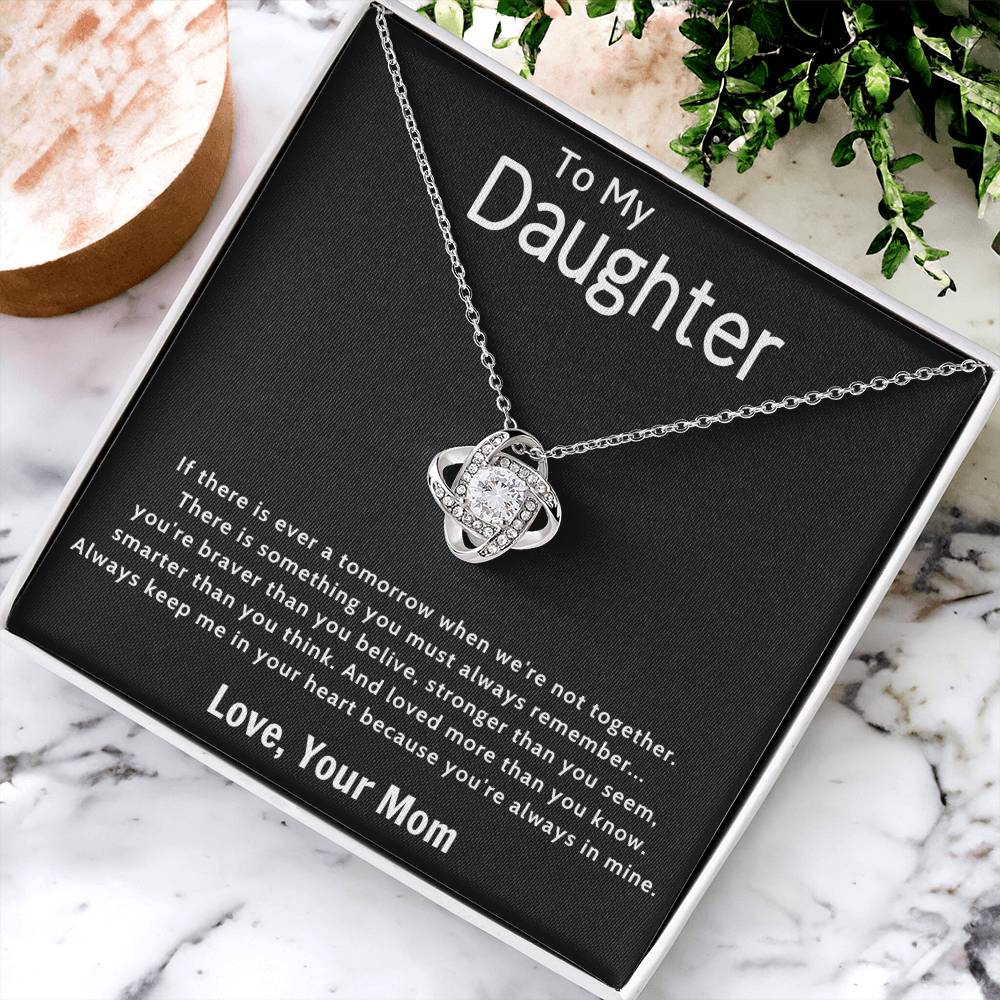 Gift For Daughter From Mom Daughter Mother Necklace Daughter Gift From Mom To My Daughter Daughters Birthday Unique Grown Up Daughter 1 Love Knot Necklace