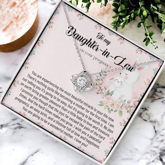 Pregnancy Gift For Daughter-In-Law Mom To Be Gift Expecting Mom Gift Pregnant Daughter In Law Gift From Mother-In-Law Postpartum Gift Love Knot Necklace