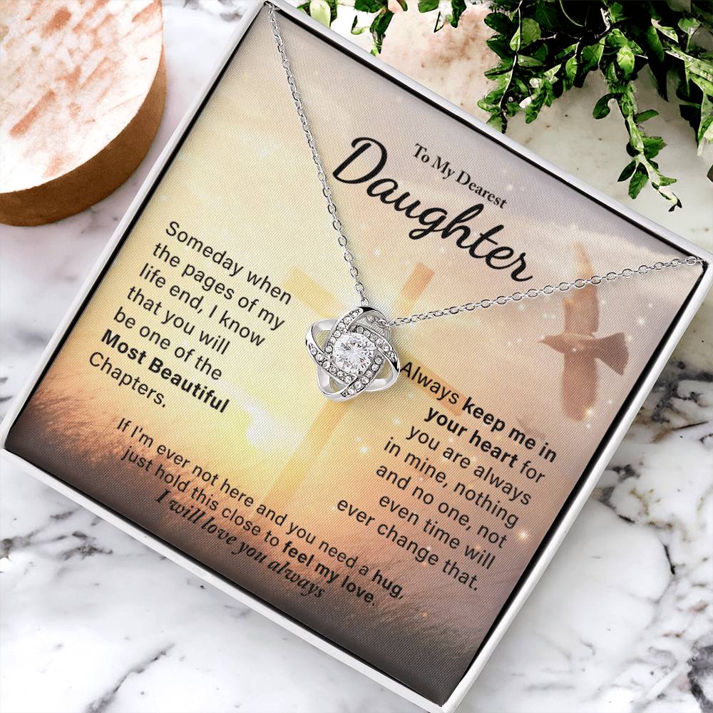 My Daughter - Always Keep Me In Your Love Knot Necklace