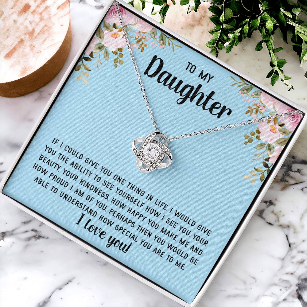 To My Daughter Necklace Gift From Mom Mothers Day Gift For Daughter From Mother Sentimental Jewelry Gifts For Daughter From Mom 7 Love Knot Necklace