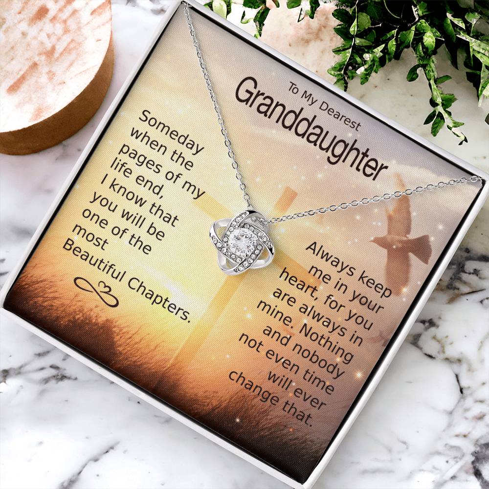 Granddaughter Most Beautiful Chapters Love Knot Necklace Love Knot Necklace