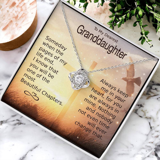Granddaughter Most Beautiful Chapters Love Knot Necklace Love Knot Necklace
