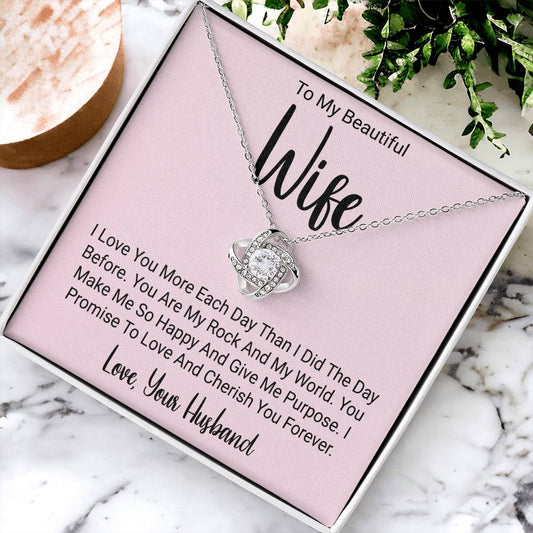 Love Knot Necklace - Gift For Wife Love Knot Necklace