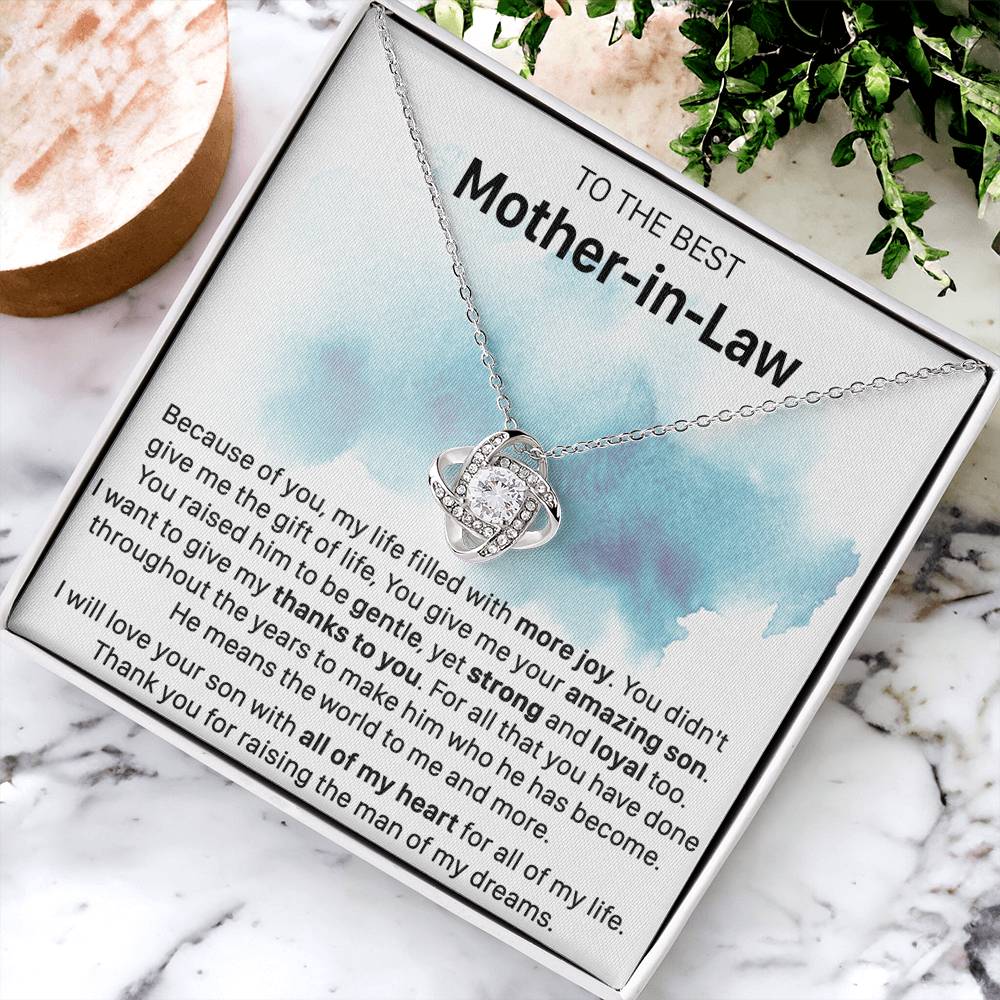 Gift For Mother-In-Law More Joy Be Gentle Love Knot Necklace Love Knot Necklace