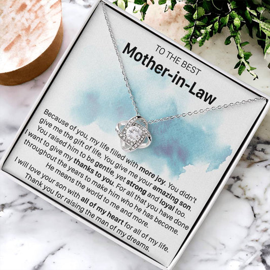 Gift For Mother-In-Law More Joy Be Gentle Love Knot Necklace Love Knot Necklace