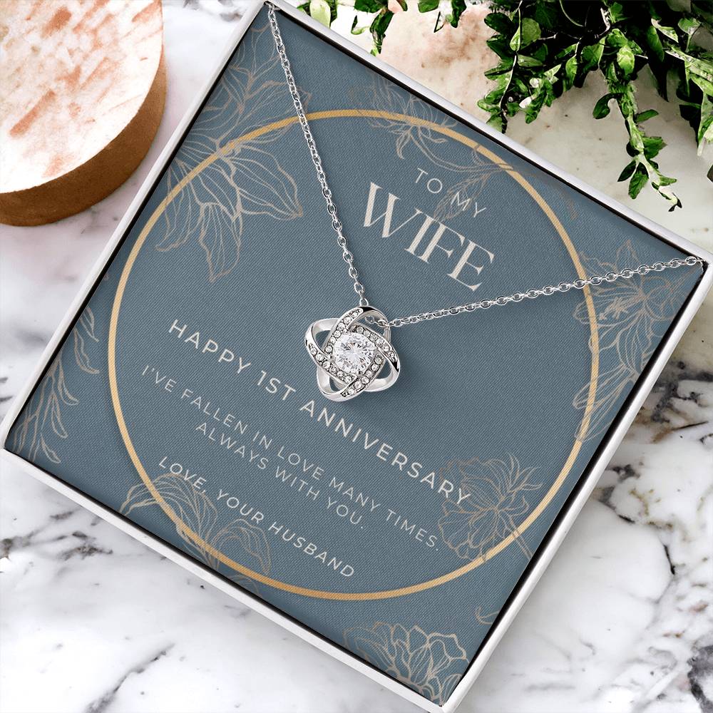 1 Year Anniversary Gift For Wife  1 Year Anniversary Gifts  1 Year Wedding Anniversary Gift Ideas  1St Wedding Anniversary Gift F Love Knot Necklace